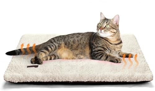 Mora Pets Selbstheizende Katzendecke Selbstwärmend Decke Katze, Heizdecke für Katze Ohne Strom, Wärmedecke Angenehm Geräuschlos, Katzen Decke Flauschig & Rutschfester, 61 x 46 cm