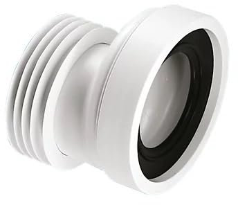 IGID 20MM Offset WC PAN Connector White 120MM, Polypropylene & Rubber Construction, 110mm Outlet, 97-107mm Inlet, 1 in Pack