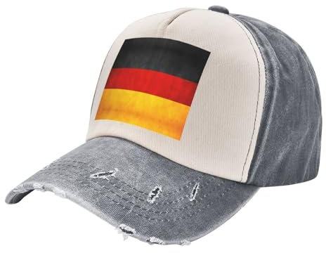 Modische Retro-Baseballkappe, lässige Baseballkappe, Cowboyhüte, modisch und funktional, Deutschland Flagge, Einheitsgr��e
