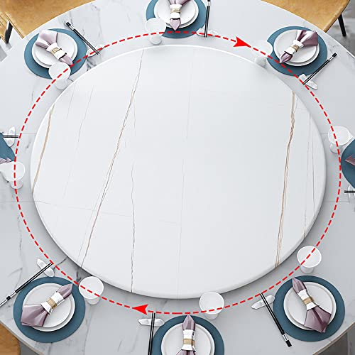 FZZIBQYR Runde Lazy Susan Servierplatte, 360° drehbarer Esstisch, Drehteller, großes drehbares Serviertablett, Rutschfester Marmor-Drehteller zum Teilen von Speisen, ? 23 Zoll