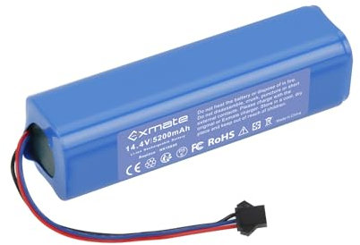 Exmate Batería de ion de litio de repuesto para Proscenic M7 Pro, LDS M7 Pro, M8 Pro, M7 Pro, M7 Max, U6, Lenovo LR1, UONI V980 Max, Xiaomi S9, V980 Plus (14,4 V, 5200 mAh)