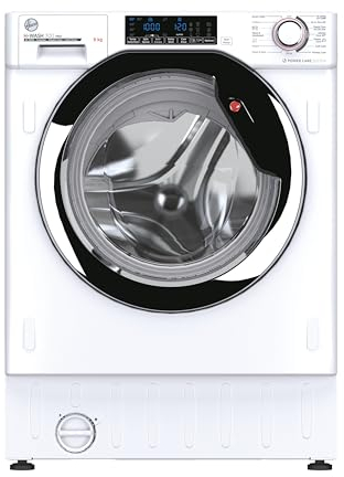 Hoover HBWODS69TAMCE/80 9kg Integrated Washing Machine With Autodose, A Rated, White & Chrome