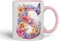 Vixar Tasse mit Buchstabe S, Blumenmotiv, Schmetterling, Alphabet, Buchstabe S, Monogramm, Aquarell, Keramik, farbige Tasse für Tee, Kaffee, Heißgebrüht, 330 ml, Geschenk (Rosa)