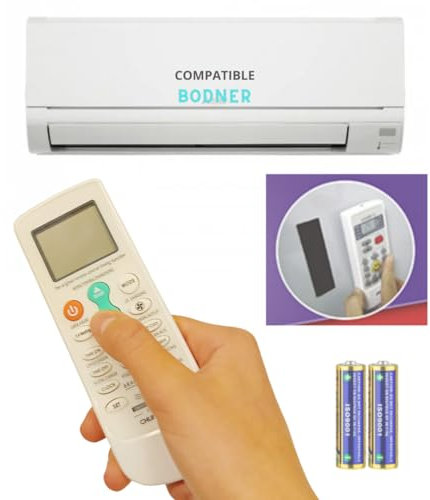 Mando Aire Acondicionado Compatible con BODNER - Incluye *Soporte + Pilas Incluidas* - Mando a Distancia Compatible con Aire Acondicionado BODNER - Mando Compatible.