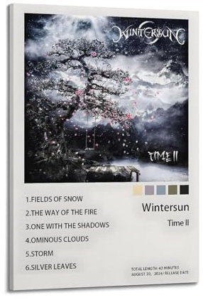 UCIWFKBS Albumcover-Poster Wintersun Time II, Musik-CD-Cover, Wandposter, Druckmaterialien, Innenbürobereich, Dekoration, Malerei, Kunstposter, Leinwanddrucke, ungerahmt, 50 x 75 cm, Rahmenstil-1