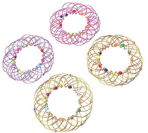 CHILDWEET 4pcs Educational Mandala Flower Basket Toy Variable Types Iron Ornaments for Creative Learning and Relaxation Fun Activity for All Ages