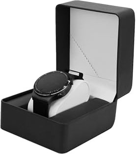 FuninCrea Porta Orologi da ViaggioPelle PU Singola Scatola Orologi con Cuscini per Orologi Rimovibili per Donne e Uomini, Portable Porta Interna per Orologi da Polso (Nero)