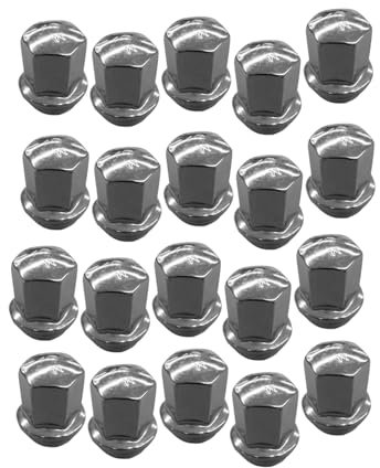 Molloparts 20 x Radmutter, Stahl, M, 1.0mm, UNC/UNF, Klasse 2B, kompatibel mit Dodge Durango, Ram Classic, Jeep Grand Cherokee L, Wrangler, Gladiator, Grand Wagoneer, Wagoneer