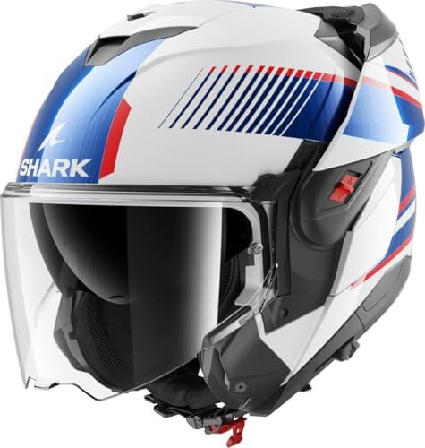 SHARK, Modularer Motorradhelm OXO SIKTER White Chrome Blue WUB, L