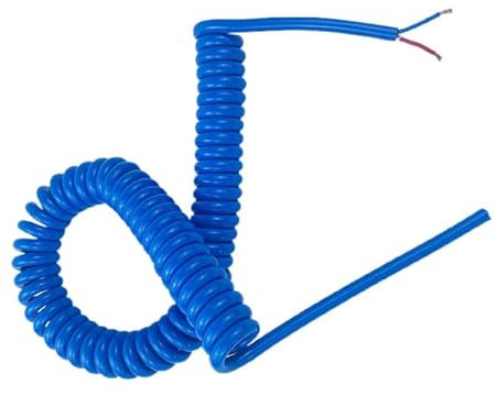 DQZRTUECA Spiralförmige Teleskop-Federkabelspirale, 2-adriges einziehbares Netzkabel, 1,5 mm, quadratisch, blau, reines Kupferkernkabel, Federdraht(Stretch 20 Meter)