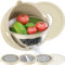 Passoire 4 en 1 avec bol mélangeur, passoires et passoires pour cuisine, passoire à pâtes, riz, fruits et légumes, essoreuse à salade (beige)