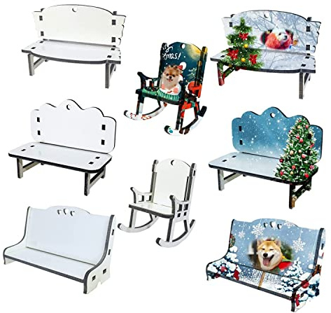 Giwnhvx 8 Pcs Beach Chair Decor MDF Sublimation Ornaments Double-Sided Sublimation Beach Blanks Chair Ornament