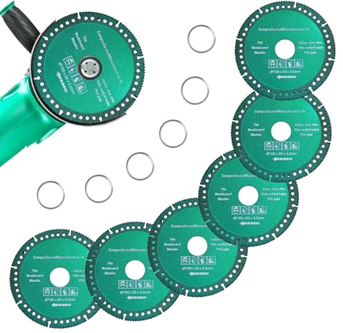6pack 4 Angle Grinder Discs, Indestructible Disc for Grinder,Cutting Discs 4 1/2 Metal, Die Grinder Sanding Discs, Diamond Saw Blades for Smooth Cutting Ceramic Tile Glass Metal Wood PVC Pipe