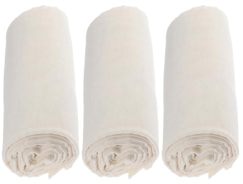 Colino di Cotone X Formaggio 3 Pezzi, Beige, Riutilizzabile | Tessuto per Filtrare Yogurt, Panno per Filtrare Alimenti, Multiuso, Lavabile, Delicato Sulle Superfici