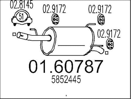 MTS 01.60787 Endschalldämpfer Endtopf 700mm 5,6kg