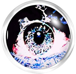 ANDANTE Chunk Click-Button Druckknopf (Blue Eye - Drittes Auge) für Chunk-Armbänder, Chunk-Ringe, Chunk-Schlüsselanhänger und andere Chunk-Accessoires