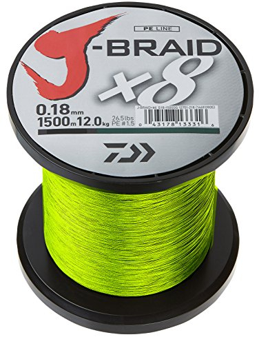 Daiwa J-Braid X8 0.10mm, 6kg/13,0lbs, 1500m chartreuse - geflochtene Angelschnur