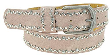 FASHIONGEN - cintura di pelle rivetto donna, Capucine - Rosa, 75