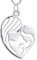 YL Mutter Tochter Halskette 925 Sterling Silber Mutter und Kind Liebe Herz Anhänger Halskette Geschenke für Mama (45 + 3 cm)