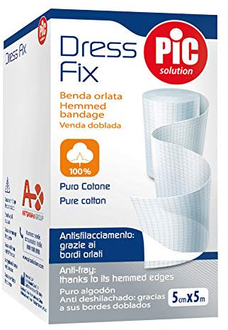 Pic Dress Fix Benda Orlata Puro Cotone In Garza Idrofila 10X5 m