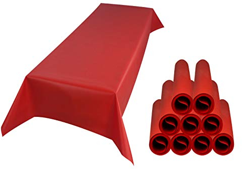 Sensalux Tischdecke, abwaschbar, Vorteilspack, 10 Stück, 1m x 2,5m, Rot