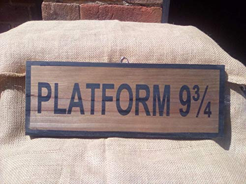 Fantastic rustic stylePLATFORM 9 3/4 wooden sign- SIZE 40 CM X 15 CM Great for Harry Potter fans!