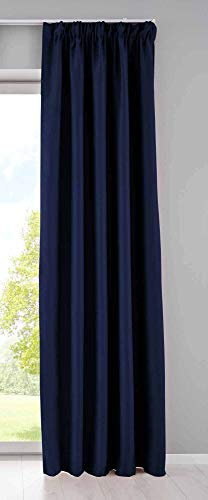 Gardinenbox Vorhang Blickdicht »Newyork« verdeckte Schlaufen Blau HxB 225x140 cm 1er-Pack Thermo-Gardine Verdunkelungsvorhang Blackout schalldämmend ÖKOTEX Kräuselband Raffhalter, 202020610