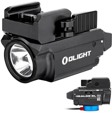OLIGHT Baldr RL Mini Torcia a Binario 600 Lumen Ricaricabile USB, Doppio LED Bianco/Rosso, Montaggio Magnetico su Picatinny/GL, per Escursionismo, Difesa e Utilizzo Notturno