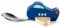 DONKEY Products Kids 900123 Knatter Spoon Dark Blue Wooden Plane with Fixed Wooden Spoon, Stainless Steel in Blue, Size: 13 x 7.3 x 4 cm