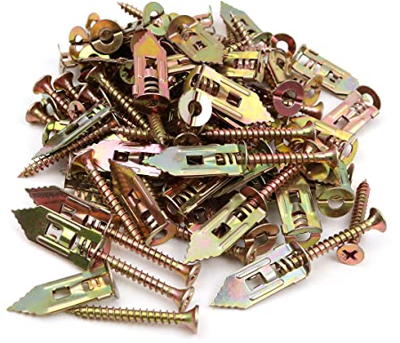 Hsthe Sea 50 tasselli autoperforanti per cartongesso con viti, in acciaio al carbonio, viti filettanti per fissaggio in cartongesso