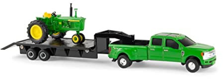 John Deere Tracteur 1/64 4020 avec camion et remorque Ford