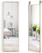 HOMASIS 2 en 1 Miroir Mural Suspendu sur Porte Réglable en Hauteur Miroir Rectangulaire sur Pied en Verre Incassable avec 2 Crochets Miroir de Corps Entier Cadre en Métal pour Chambre Salon(Or)