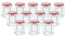 Lucenté 12PC Glass Jam Jars Preserve Pots Pickle Jars with Airtight RED Gingham Screw Top Lids - 280ml