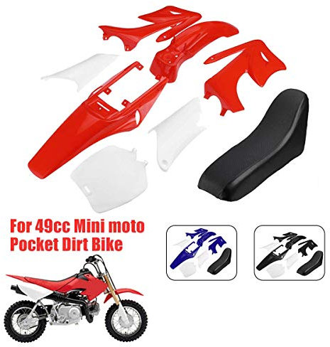 Karriter 8 Stück 47CC 49CC Kunststoff 2-Takt Dirt Bike Set Schutzblech Verkleidung Karosserie Kits Schwarz