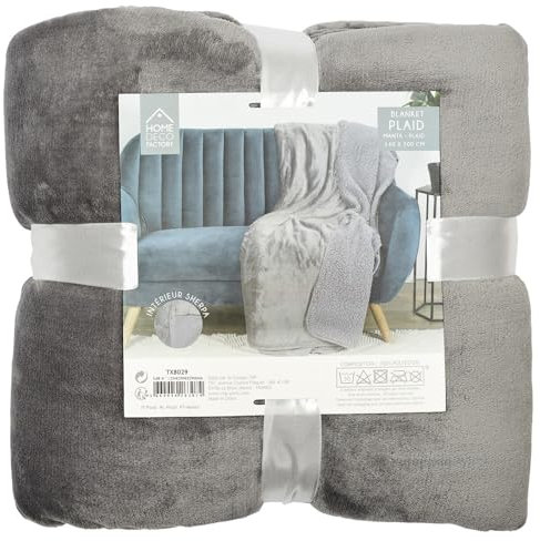 NAWA Home & Work Manta Sofa Invierno Mantas para Cama, Manta de Franela Suave, Cobijas de Invierno, Fleece Throw Blanket, 200x140 cm, Gris