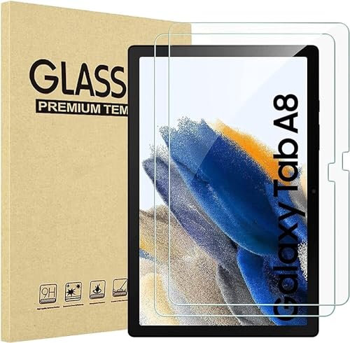 BargainParadise For Samsung Galaxy Tab A8 10.5'' Released in 2022 Pack of 2 Screen Protector Tempered Glass Model Numbers are SM-X200, SM-X205