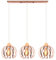 iDEGU 3 Luci Lampadario a Sospensione Moderna 20CM Lampada da Soffitto in Legno e Metallo Design Gabbia Vintage Lampada a Sospensione per Sala da Pranzo Soggiorno Cucina Caffè (Barra, Oro Rosa)