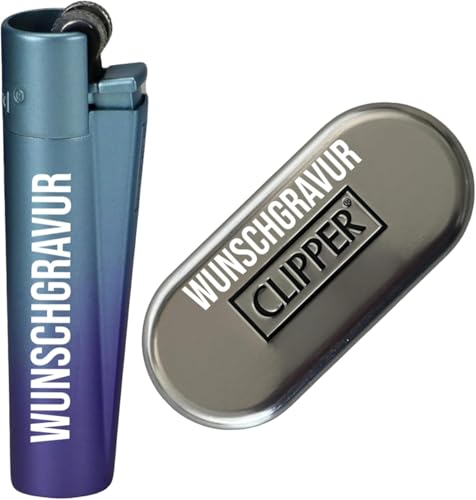 Clipper Feuerzeug mit Gravur, Personalisierte Geschenke Geburtstagsgeschenk für Männer Frauen Partner Freund Jahrestag Geschenk für Ihn Sie Männergeschenke Gadgets Geburtstagsgeschenke (Blue Gradiant)