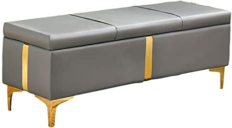 Moderne rechteckige Kunstleder-Ottoman-Bank für Wohnzimmer, Eingangsbereich, Bettbank, mit gepolstertem Sitz und Fußstütze, Farbe 1, 150 x 40 x 45 cm
