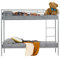 MEUBLE COSY Etagenbett Für 2 Kinder, Bettgestell 90 x 190 cm, Bettrahmen mit Lattenroste, Kinderbett aus Metall, für Schlafzimmer, Haus, Grau