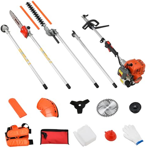 41.5cc Gas Hedge Trimmer Weed Eater 5 in 1 Multi Functional Trimming Tools