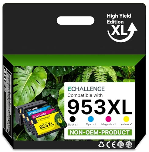 ECHALLENGE 953XL 953 XL für HP 953XL Druckerpatronen Multipack Kompatibel mit für HP 7720 Patronen für 7740 7730 8710 8715 (953XL Druckerpatronen,4er-Pack) tintenpatronen Ink cartridges Kompatibel