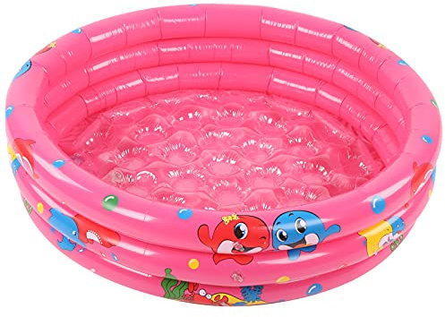Piscina per bambini da interno e da esterno, piscina gonfiabile per giochi d’acqua per bambini, piscina rotonda rosa in PVC per bambini, realizzata con materiale spesso e sicuro, (120 cm)