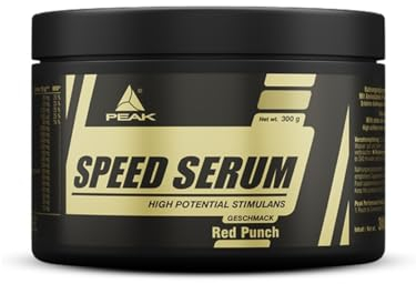 PEAK Speed Serum - 300g Geschmack Red Punch I 30 Portionen I Pulver I Energydrink I Pre-Workout I Diät I mit BCAAs I L-Carnitin I Panax Ginseng I Grüntee EGCG I Guarana Extrakt