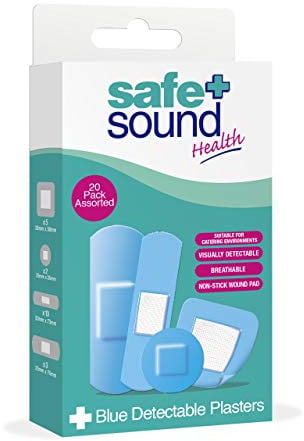 Safe & Sound 20 Blue Detectable Plasters