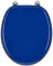 WC Sitz Klobrille mit Holzkern, Farbe Blau, verstellbare Metallscharniere