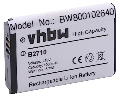 vhbw 1x Batterie Compatible avec Samsung GT-B2710 téléphone Portable (1000mAh, 3,7V, Li-ION)