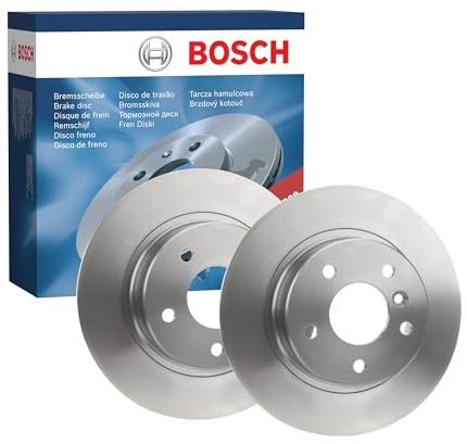 Bosch BD423 Brake Disc Set - 304 mm Solid Discs - Rear Axle - ECE-R90 Certified - Reliable Braking, Stable Performance, Corrosion Protection - 1 Set of 2 Discs