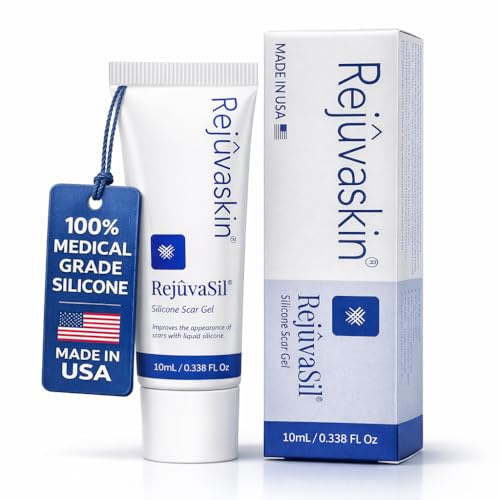 Rejuvaskin Silicone Scar Gel for Scars, 10 mL, Softens and Flattens Scars