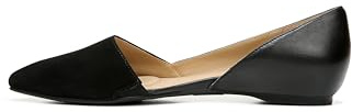 Naturalizer Women's Samantha Pointed Toe Flat, Black Leather and Suede, 5.5 UK